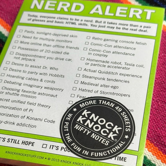 💡 NERD ALERT: Knock Knock Nifty Notes Pad 💡 - Picture 5 of 6